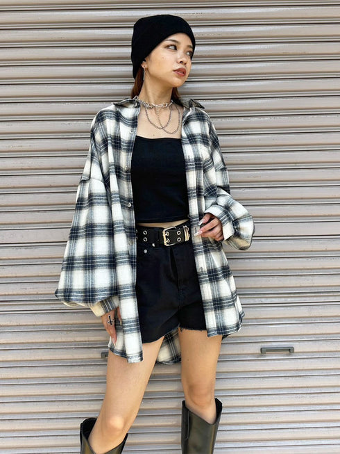 BIGシルエットチェックシャツ